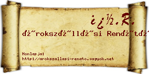 Árokszállási Renátó névjegykártya