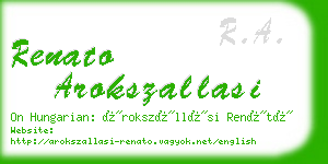 renato arokszallasi business card